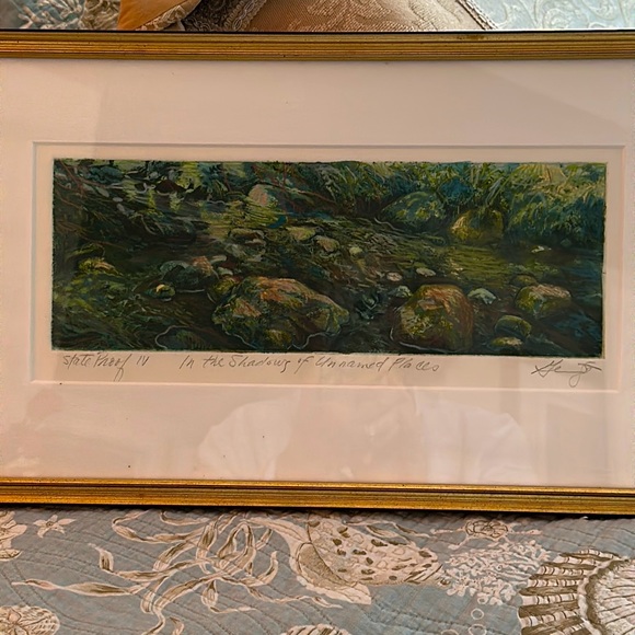 In the Shadows of Unknown Places 11” by 21” stunning piece of Art vintage - Picture 4 of 16